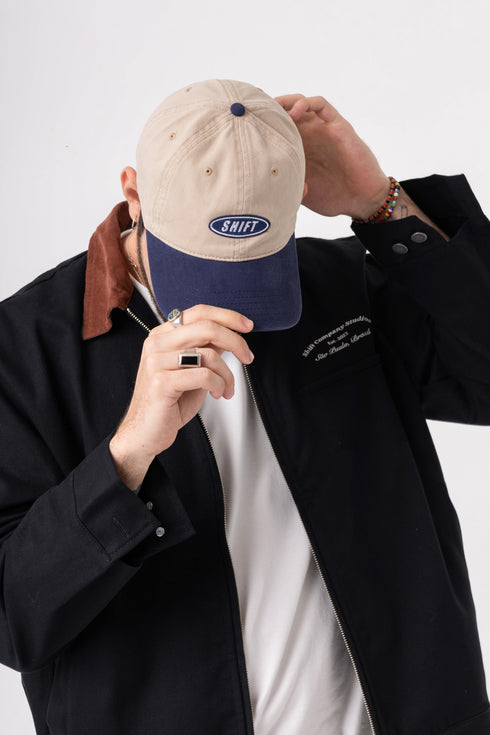 Dad Hat Patch Beige/Navy